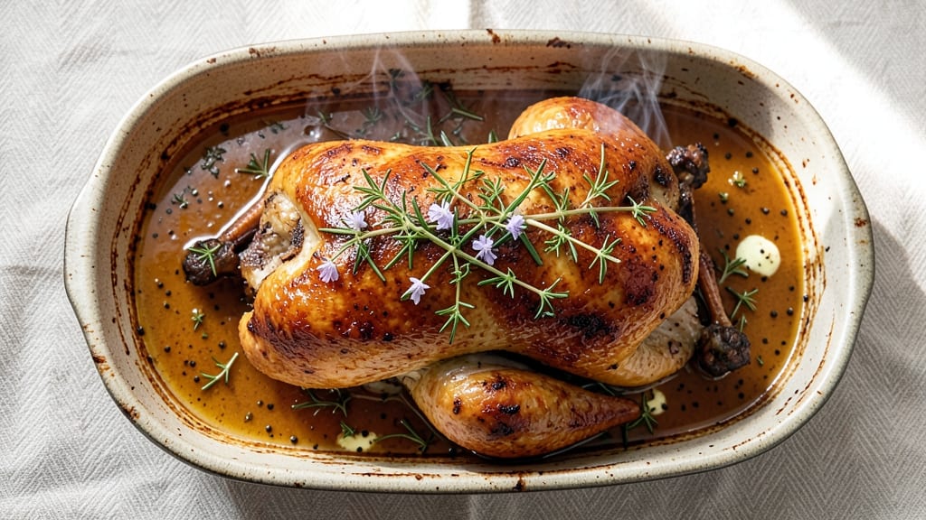 7-Pound Roast Chicken Recipe: Golden Crust, Juicy Core in One Pan
