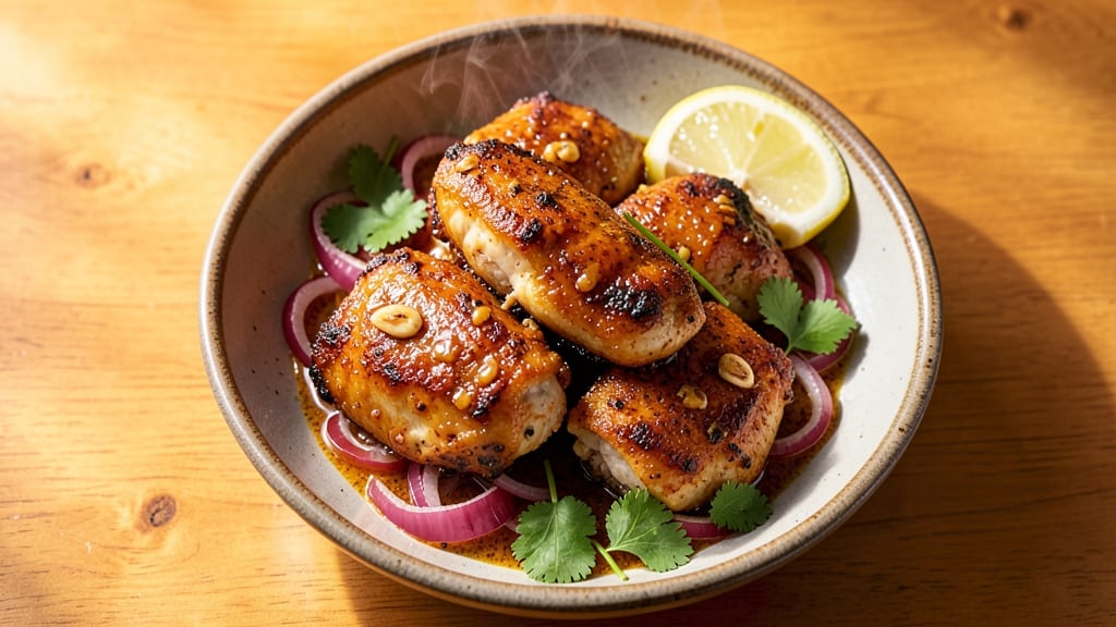 Baked Chicken Thighs Indian Recipe: Fragrant Cumin-Cashew Crust With Juicy Centers
