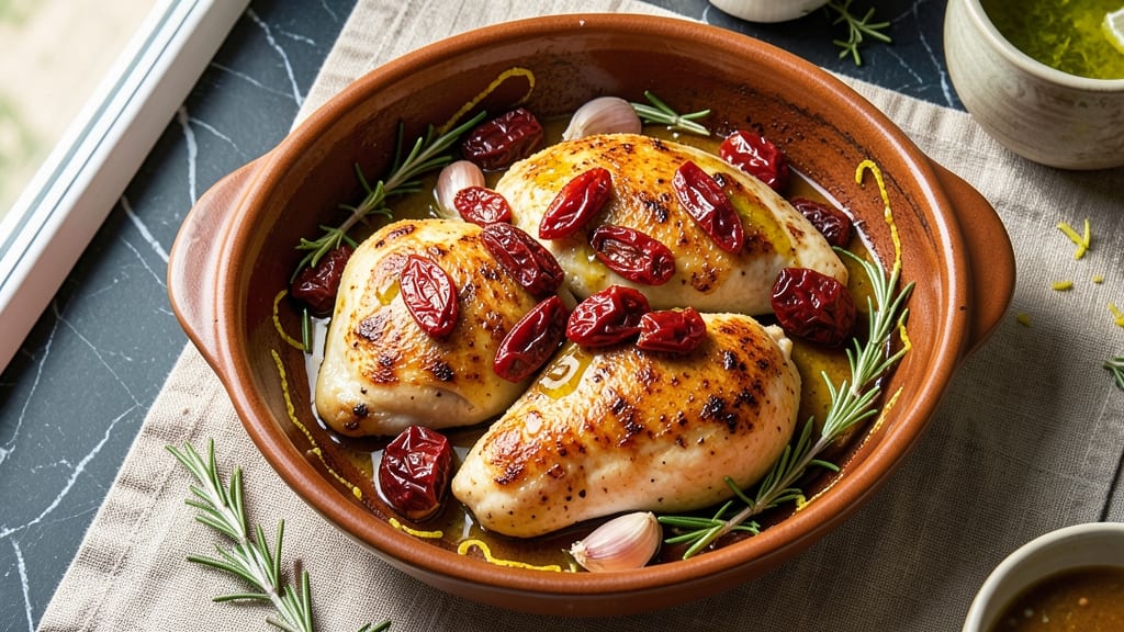 Baked Chicken With Sun-Dried Tomatoes Recipe: Umami-Packed Mediterranean Roast
