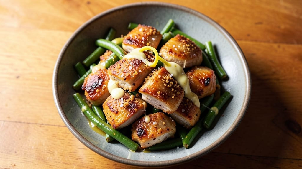 Babe's Chicken Dinner House Green Beans Recipe: Buttery Garlic Green Beans with Crispy Chicken Bites