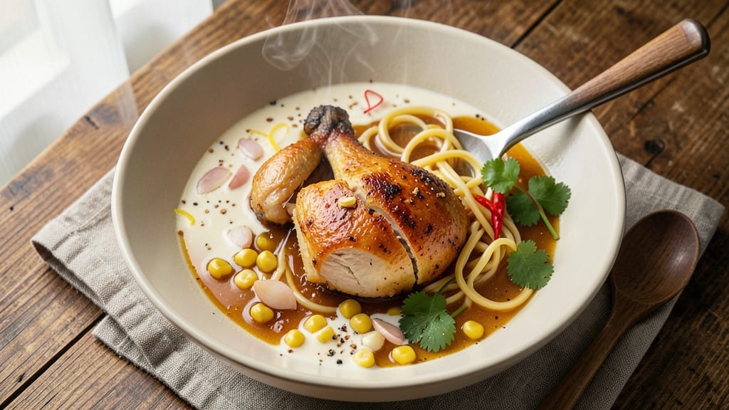 Asian Chicken and Corn Soup Recipe: Fragrant Ginger-Lime Broth With Silky Noodles