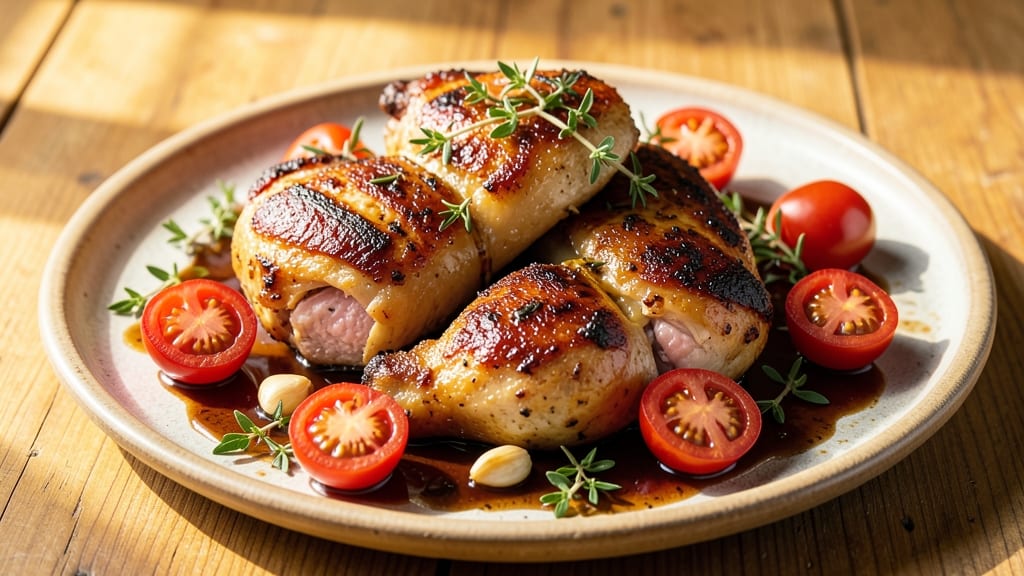 Balsamic Chicken Thighs With Burst Tomatoes Recipe: Sweet-Tart Glaze That Caramelizes to Perfection