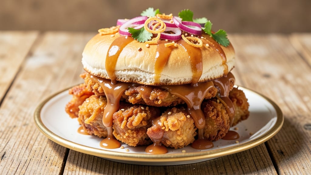 Asian Fried Chicken Sandwich Recipe: Crispy Wok-Heated Bites with Sweet Chili Drizzle
