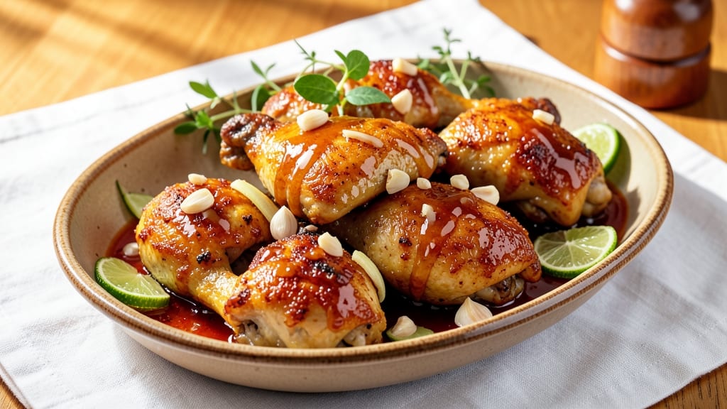 Baked Chicken Inasal Recipe: Sticky-Sweet Vinegar Glaze with Charred Edges