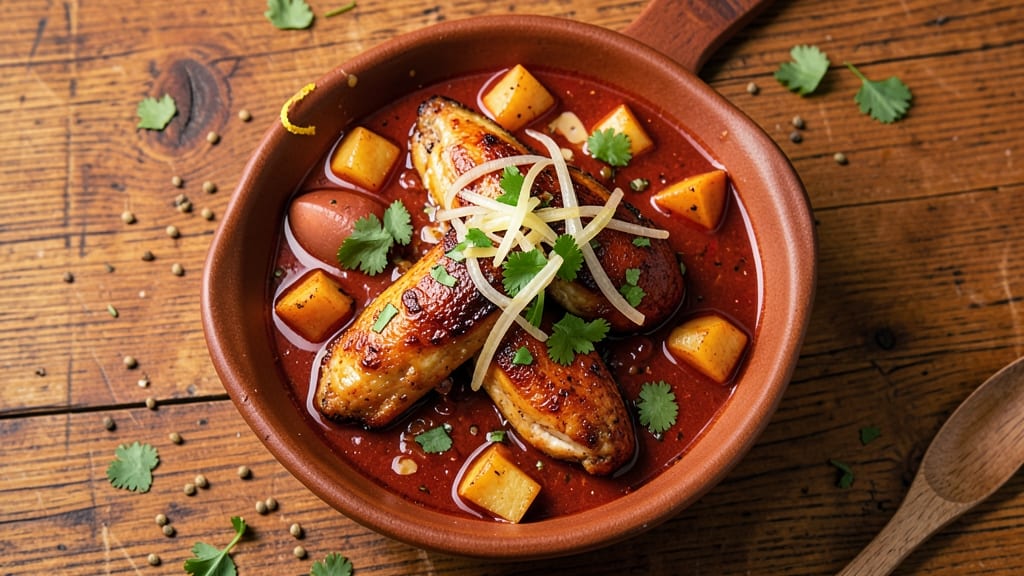 Aloo Chicken Curry Recipe: Spiced Potato and Chicken Simmered in Tomato Gravy