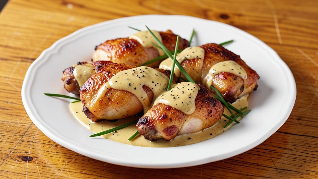 Chicken Thighs With Creamy Mustard Sauce Recipe: Golden Crust and Tangy-Sweet Balance