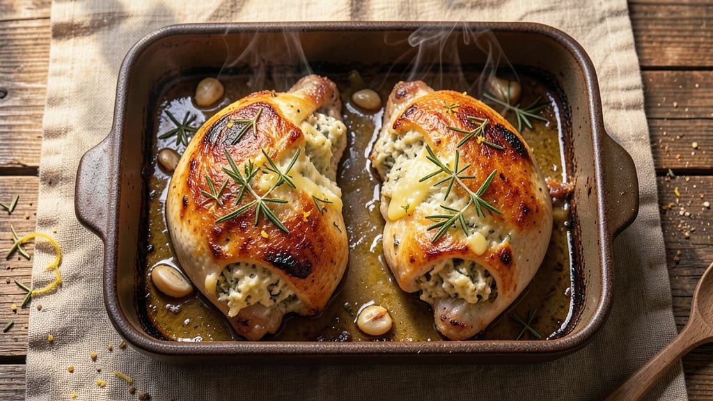 Baked Stuffed Chicken Thighs Recipe: Herb-Packed Crispy Skin, Juicy Centers