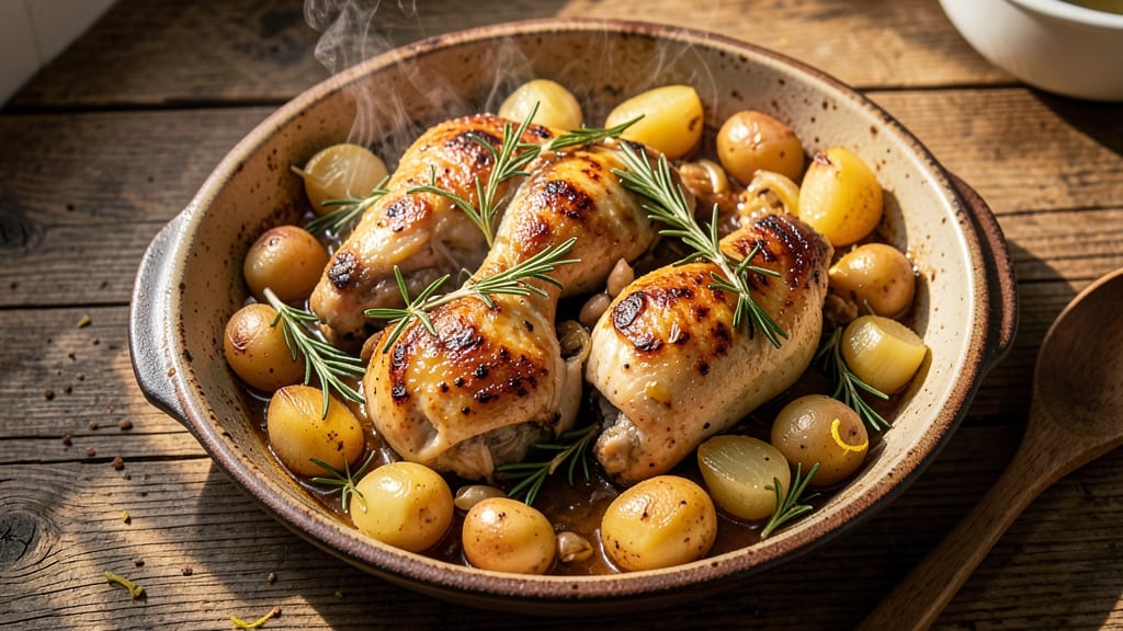 Baked Chicken With Potatoes and Onions Recipe: One-Pan Roast for Hands-Off Dinner