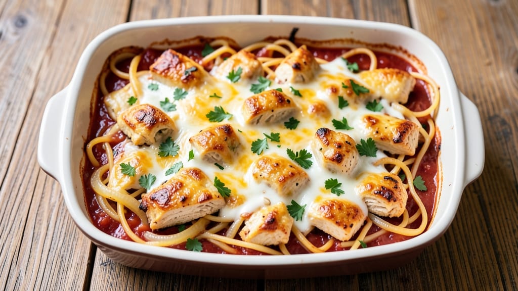 Grandma's Spaghetti Chicken Casserole Recipe: One-Pan Creamy Comfort With Crispy Top