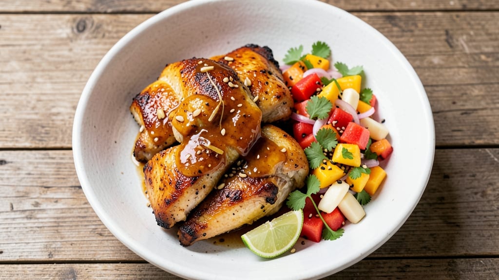 Lemon Ginger Chicken With Pineapple Mango Salsa Recipe: Tropical Zing Meets Juicy Protein